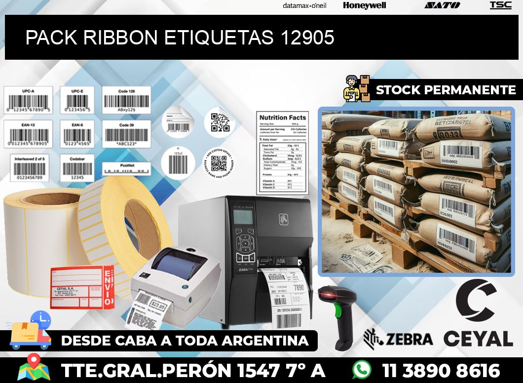PACK RIBBON ETIQUETAS 12905