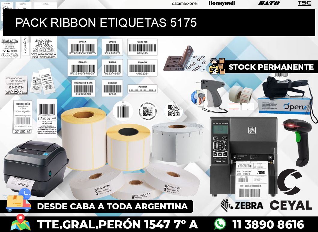PACK RIBBON ETIQUETAS 5175
