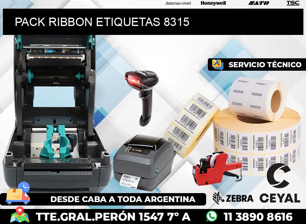 PACK RIBBON ETIQUETAS 8315