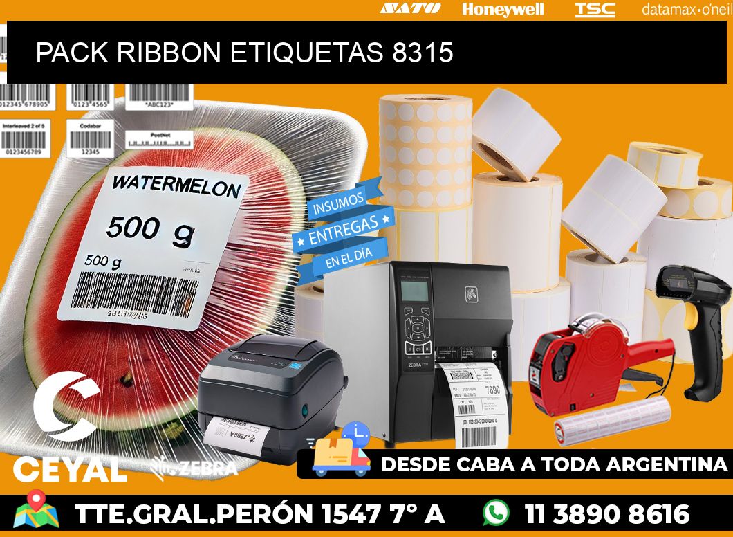 PACK RIBBON ETIQUETAS 8315