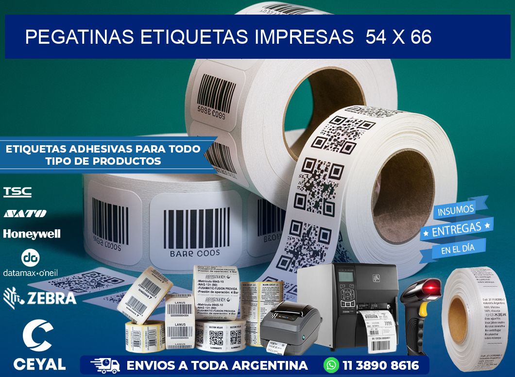 PEGATINAS ETIQUETAS IMPRESAS  54 x 66