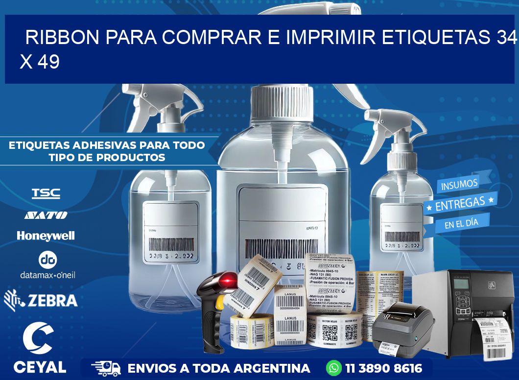 RIBBON PARA COMPRAR E IMPRIMIR ETIQUETAS 34 x 49
