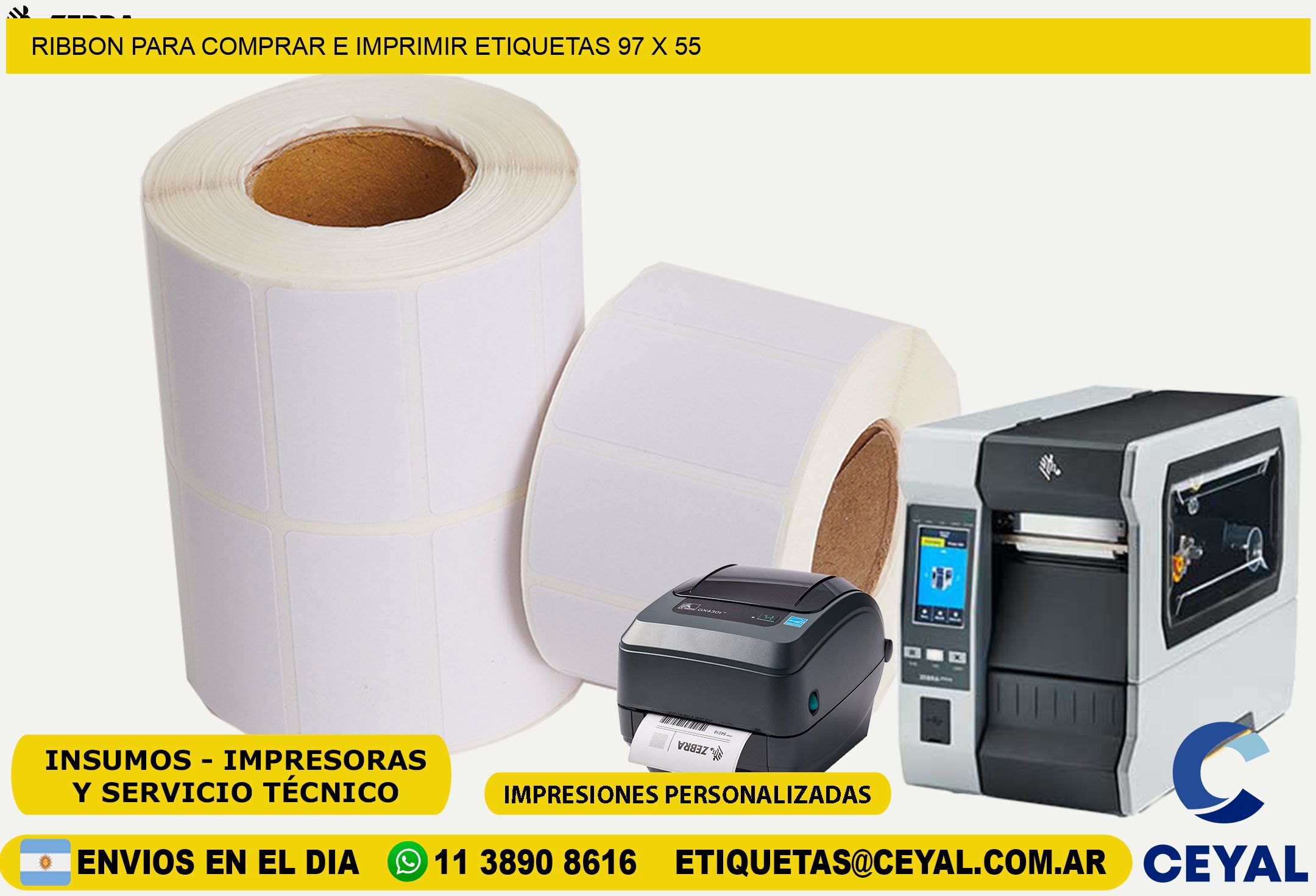 RIBBON PARA COMPRAR E IMPRIMIR ETIQUETAS 97 x 55