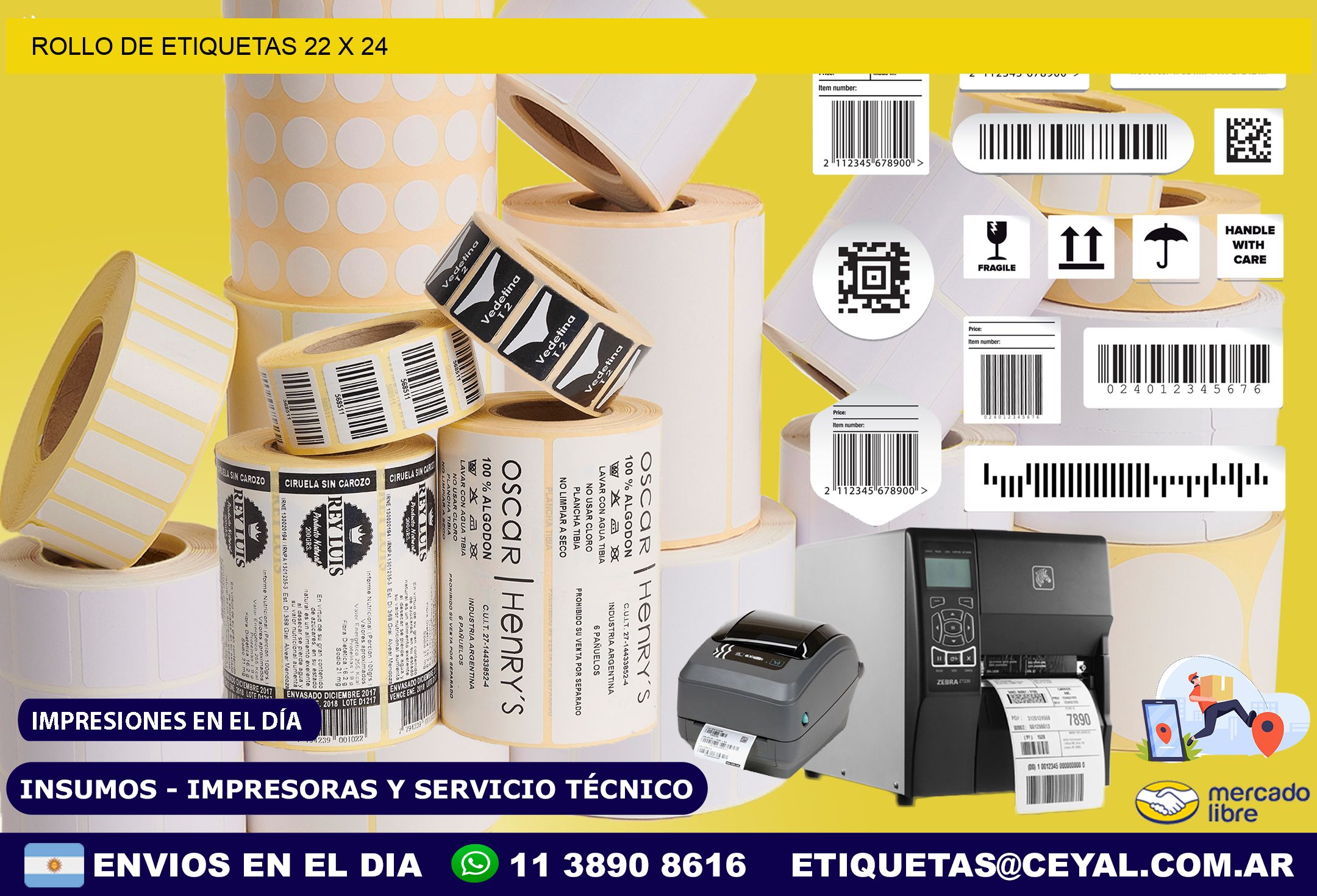 ROLLO DE ETIQUETAS 22 x 24