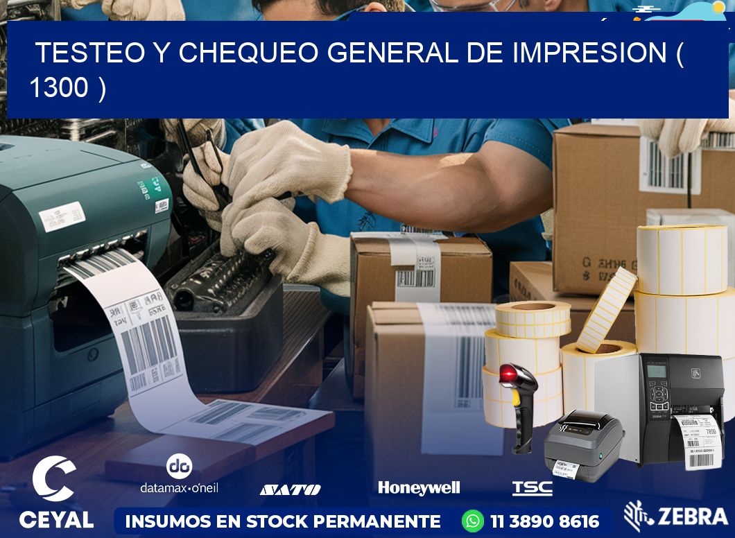TESTEO Y CHEQUEO GENERAL DE IMPRESION ( 1300 )