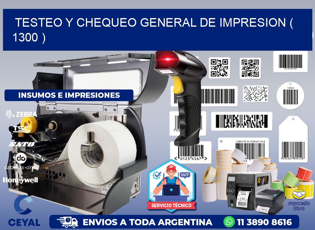 TESTEO Y CHEQUEO GENERAL DE IMPRESION ( 1300 )