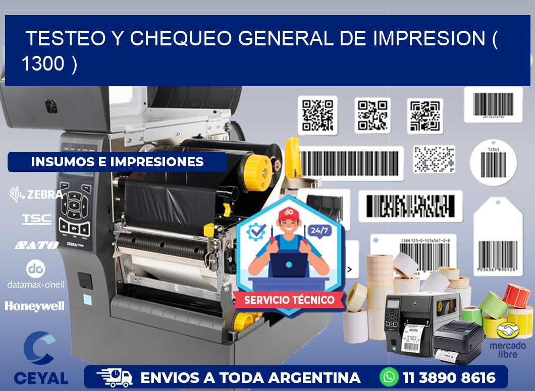 TESTEO Y CHEQUEO GENERAL DE IMPRESION ( 1300 )