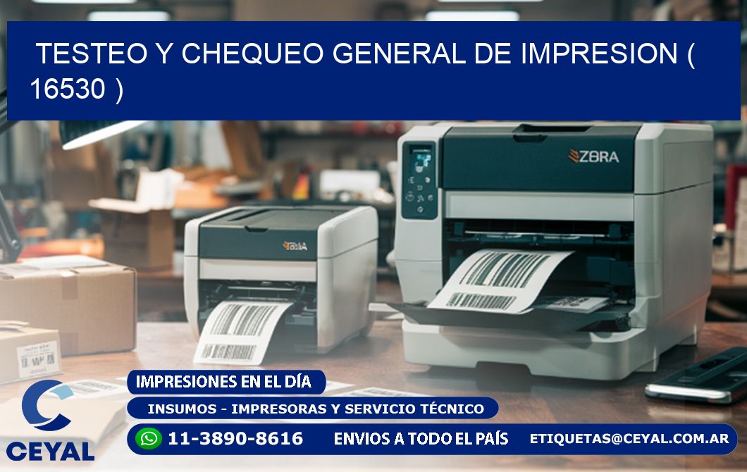 TESTEO Y CHEQUEO GENERAL DE IMPRESION ( 16530 )