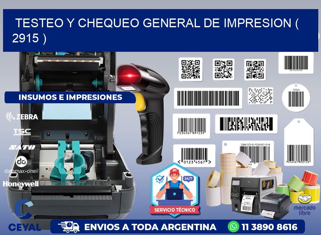TESTEO Y CHEQUEO GENERAL DE IMPRESION ( 2915 )