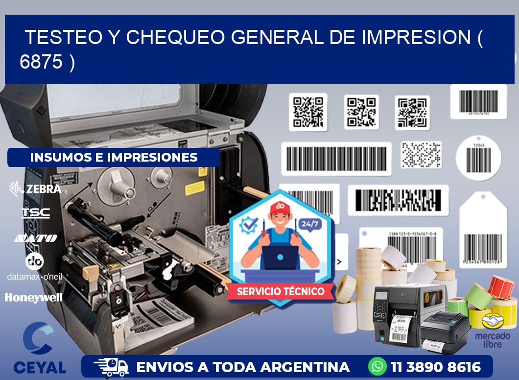 TESTEO Y CHEQUEO GENERAL DE IMPRESION ( 6875 )