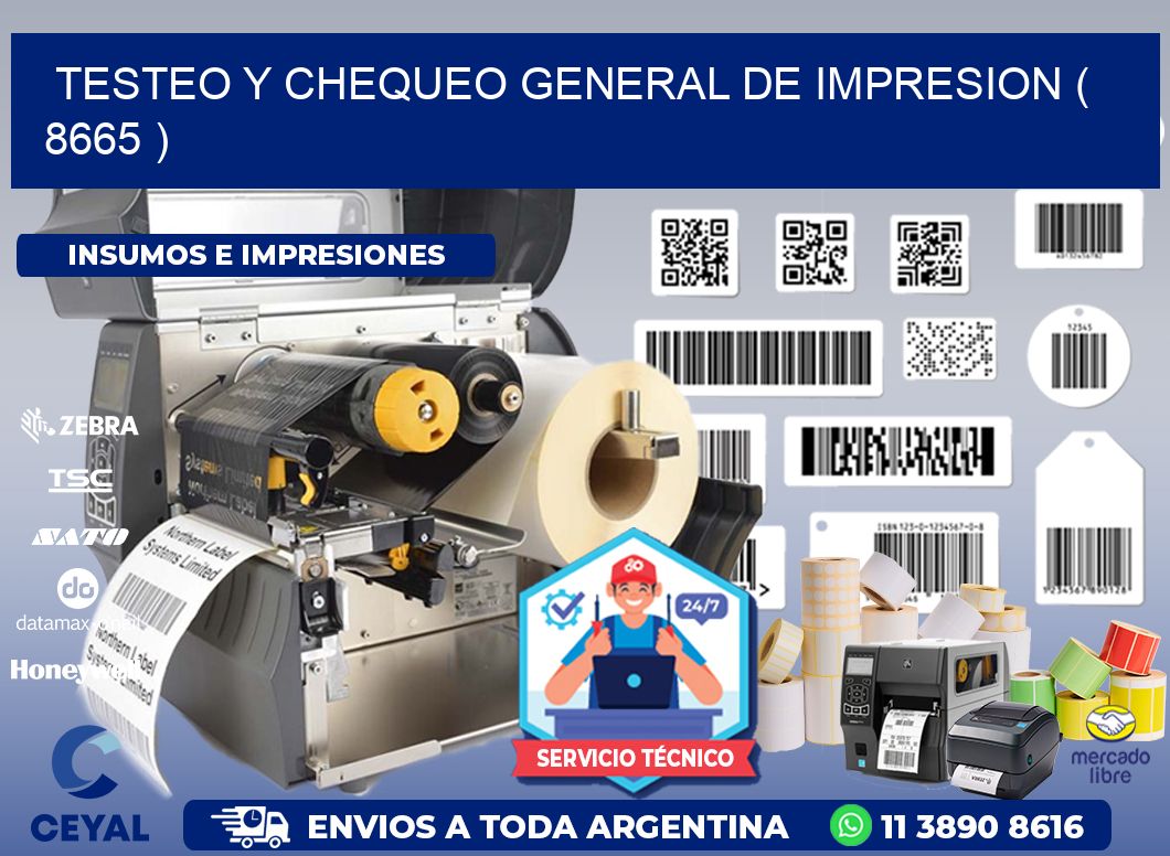 TESTEO Y CHEQUEO GENERAL DE IMPRESION ( 8665 )