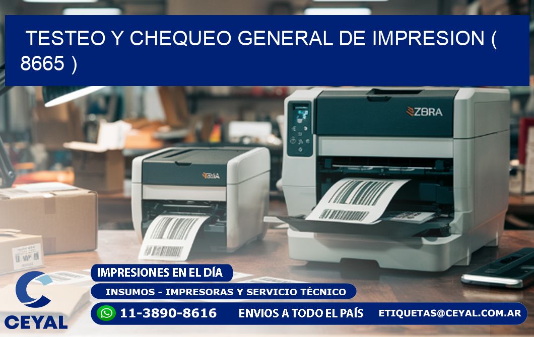 TESTEO Y CHEQUEO GENERAL DE IMPRESION ( 8665 )