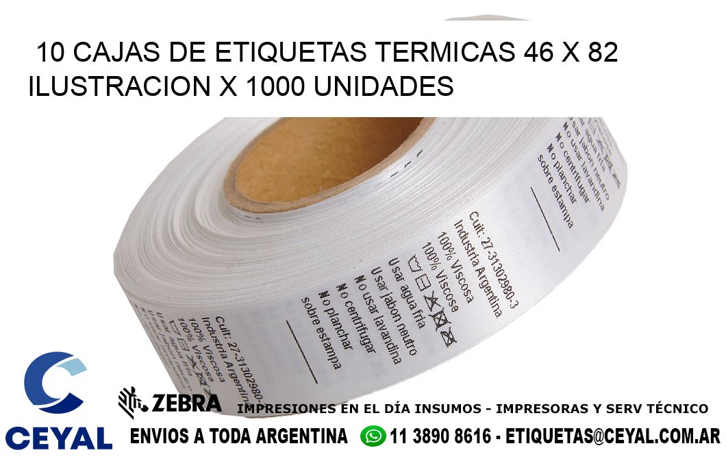 10 CAJAS DE ETIQUETAS TERMICAS 46 x 82 ILUSTRACION X 1000 UNIDADES