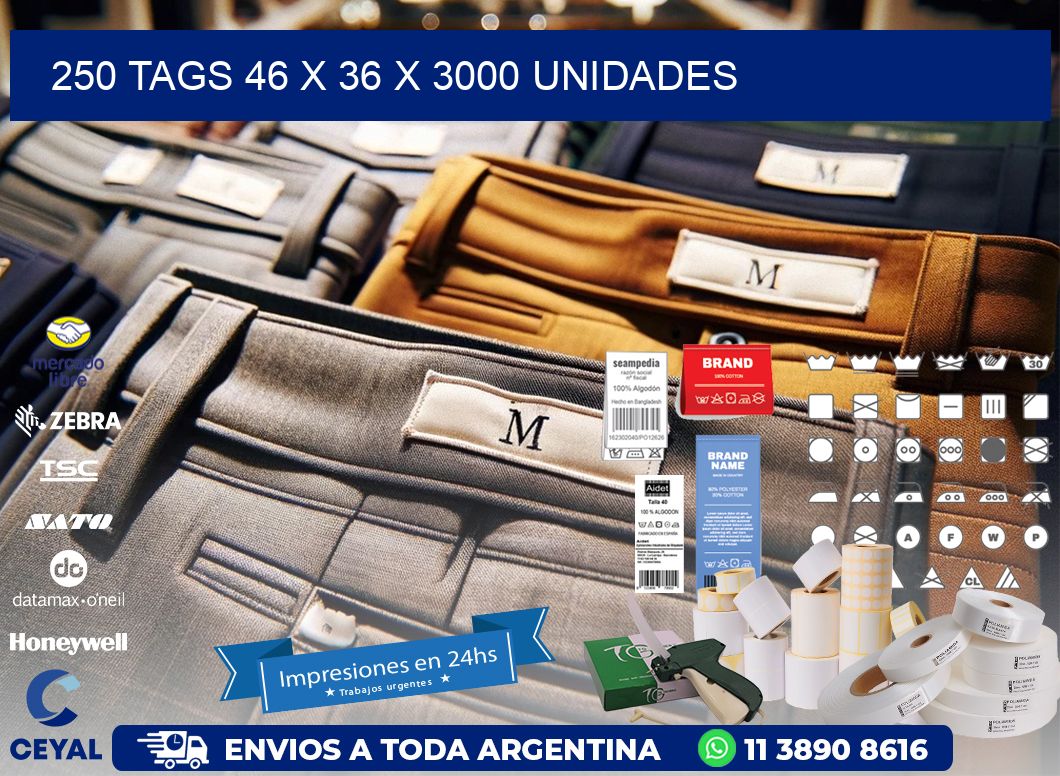 250 TAGS 46 x 36 X 3000 UNIDADES