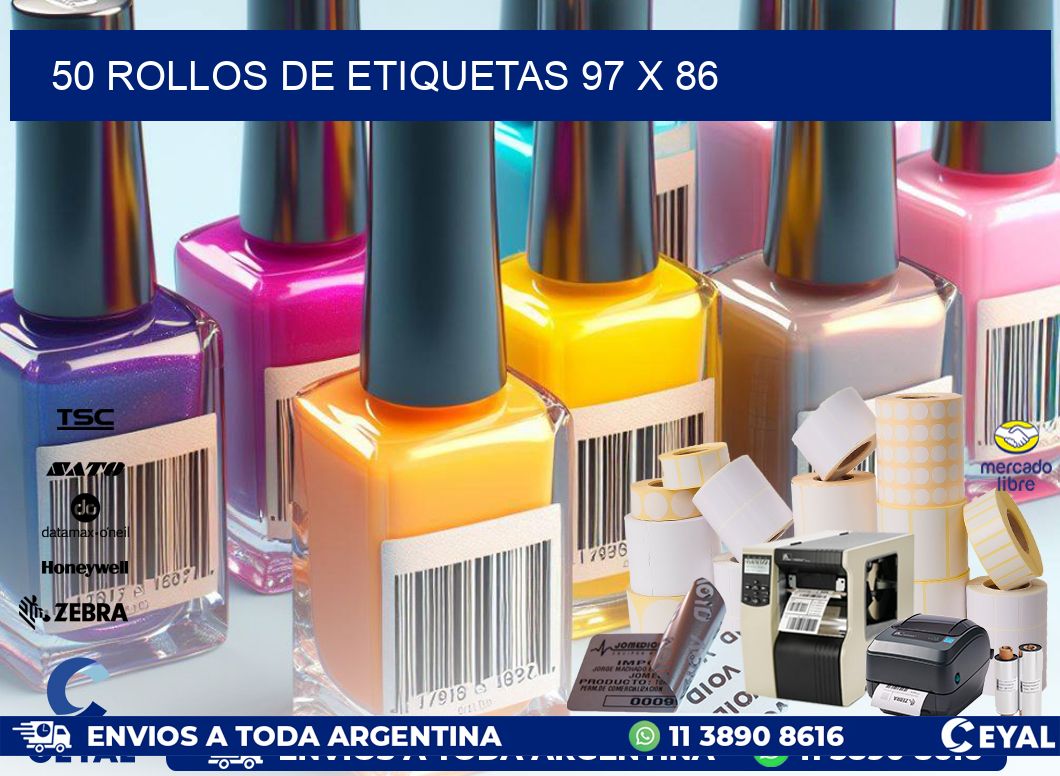 50 ROLLOS DE ETIQUETAS 97 x 86