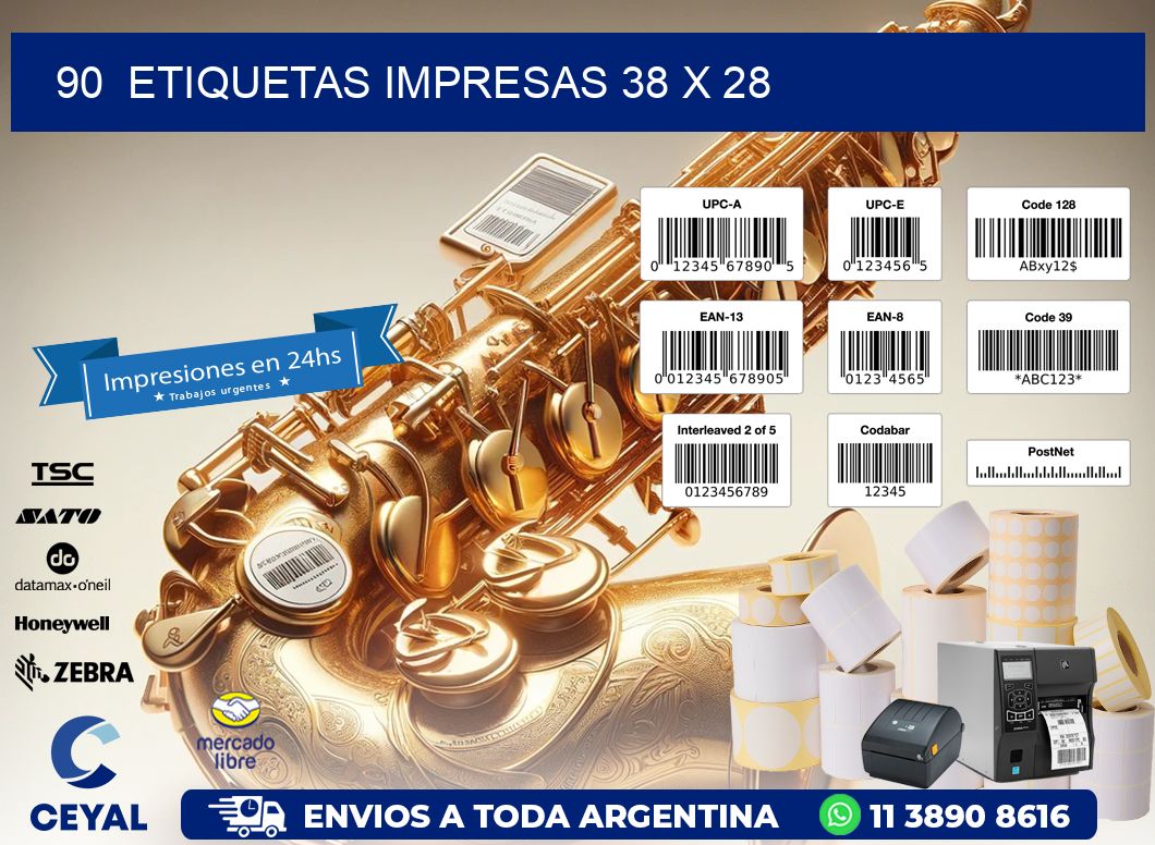 90  ETIQUETAS IMPRESAS 38 x 28