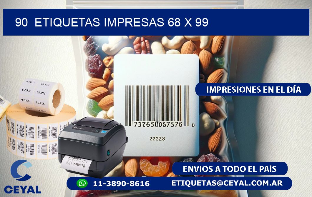 90  ETIQUETAS IMPRESAS 68 x 99