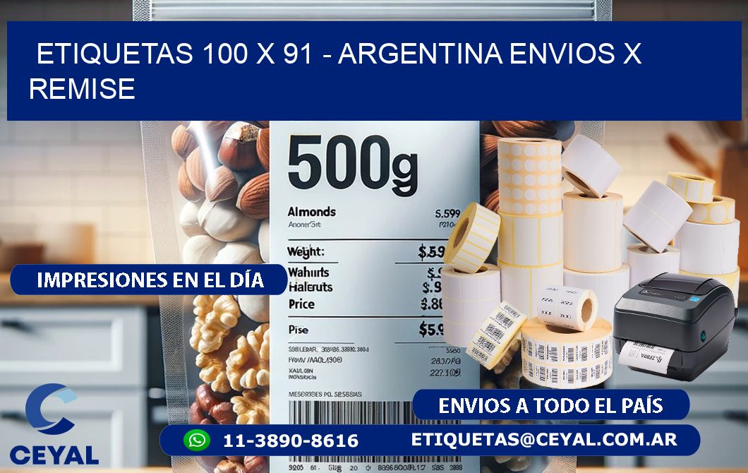 ETIQUETAS 100 x 91 - ARGENTINA ENVIOS X REMISE