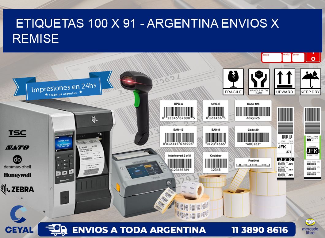 ETIQUETAS 100 x 91 – ARGENTINA ENVIOS X REMISE