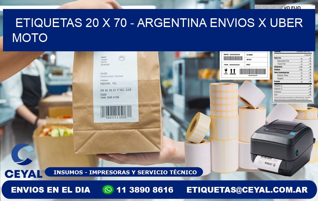 ETIQUETAS 20 x 70 - ARGENTINA ENVIOS X UBER MOTO