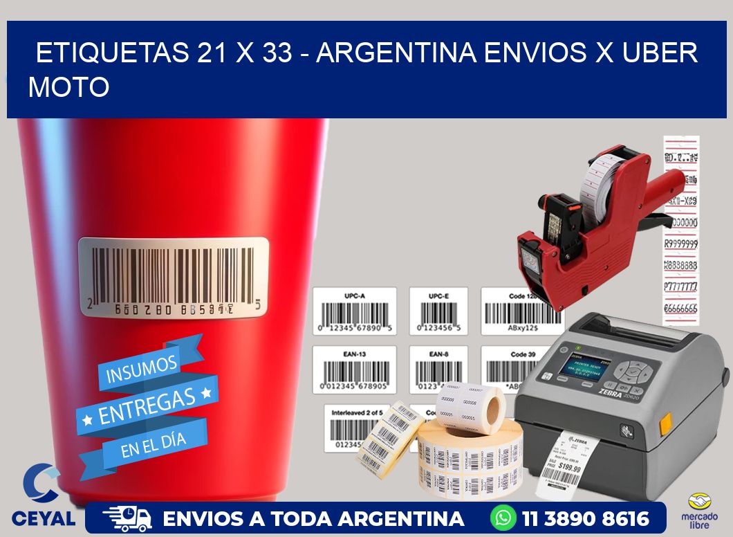 ETIQUETAS 21 x 33 – ARGENTINA ENVIOS X UBER MOTO