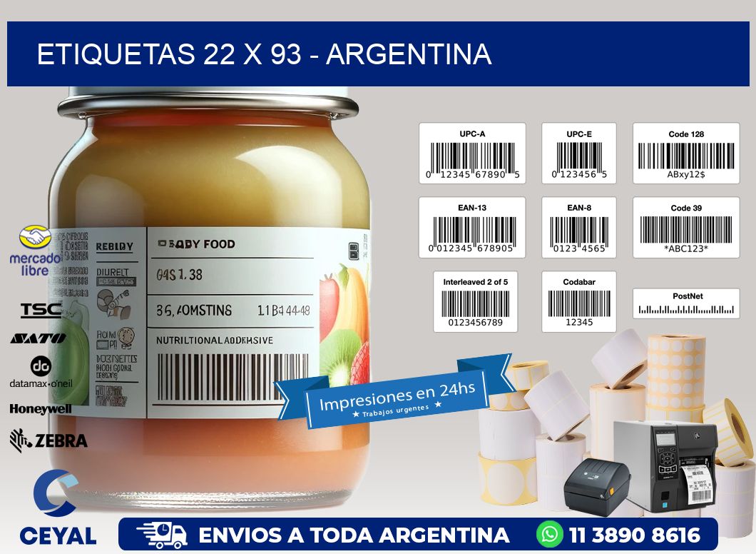 ETIQUETAS 22 x 93 - ARGENTINA