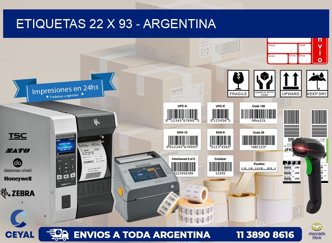 ETIQUETAS 22 x 93 - ARGENTINA