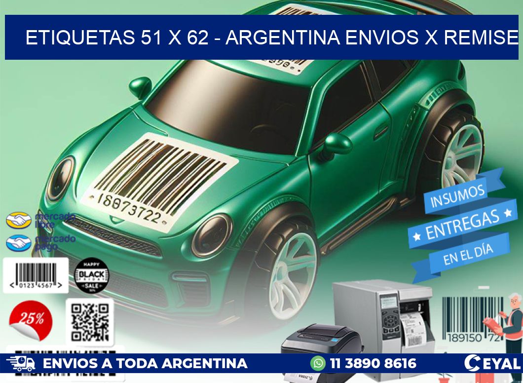 ETIQUETAS 51 x 62 – ARGENTINA ENVIOS X REMISE