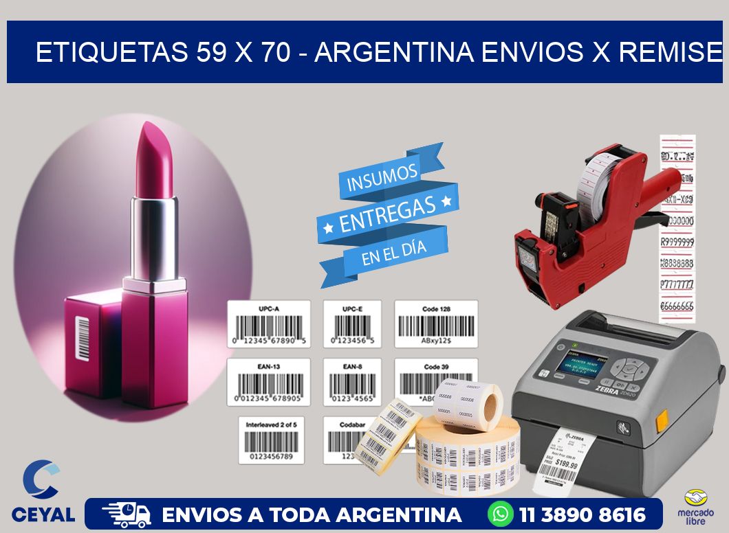 ETIQUETAS 59 x 70 - ARGENTINA ENVIOS X REMISE