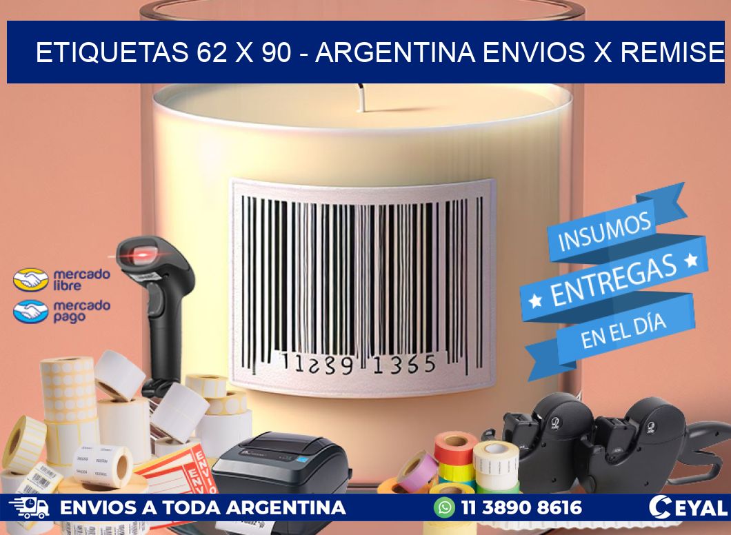 ETIQUETAS 62 x 90 - ARGENTINA ENVIOS X REMISE