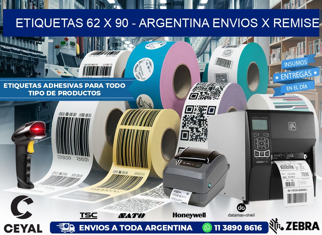 ETIQUETAS 62 x 90 – ARGENTINA ENVIOS X REMISE