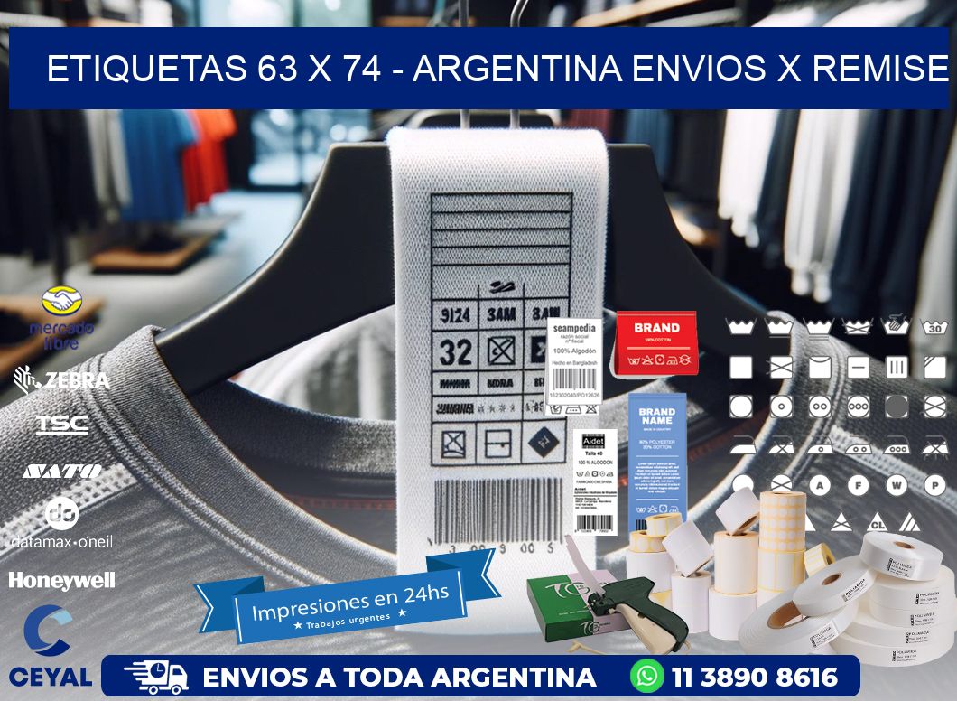ETIQUETAS 63 x 74 - ARGENTINA ENVIOS X REMISE