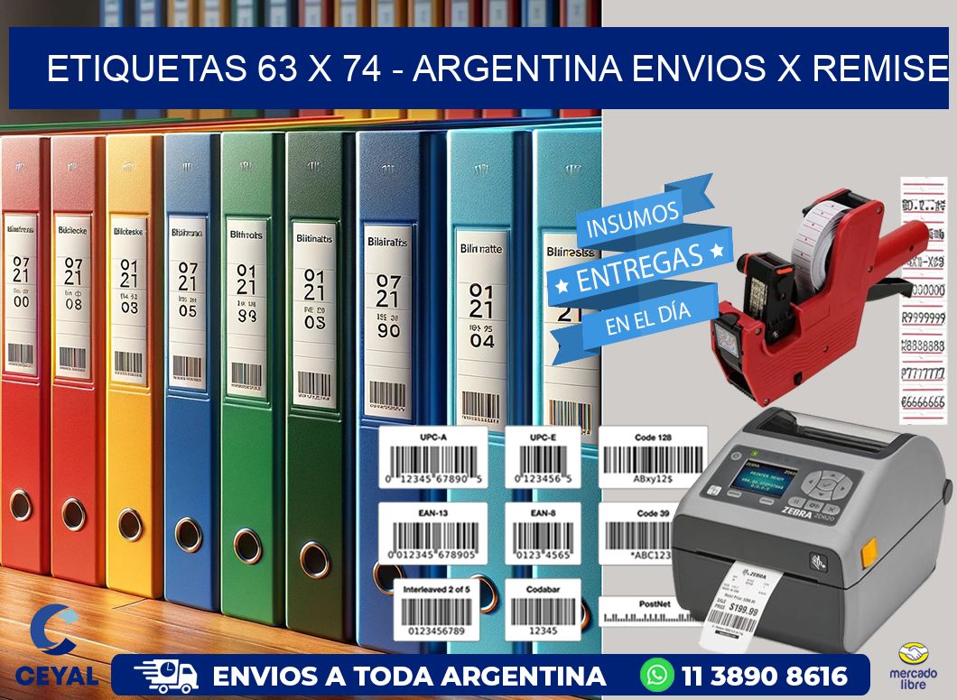 ETIQUETAS 63 x 74 - ARGENTINA ENVIOS X REMISE