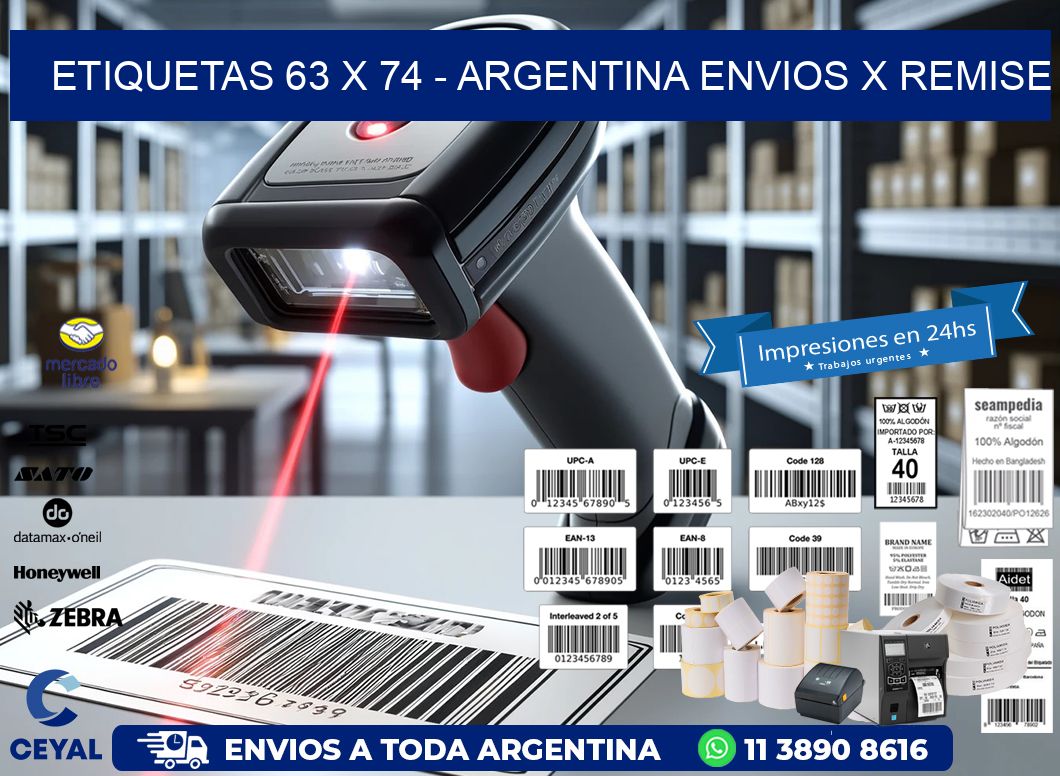 ETIQUETAS 63 x 74 – ARGENTINA ENVIOS X REMISE