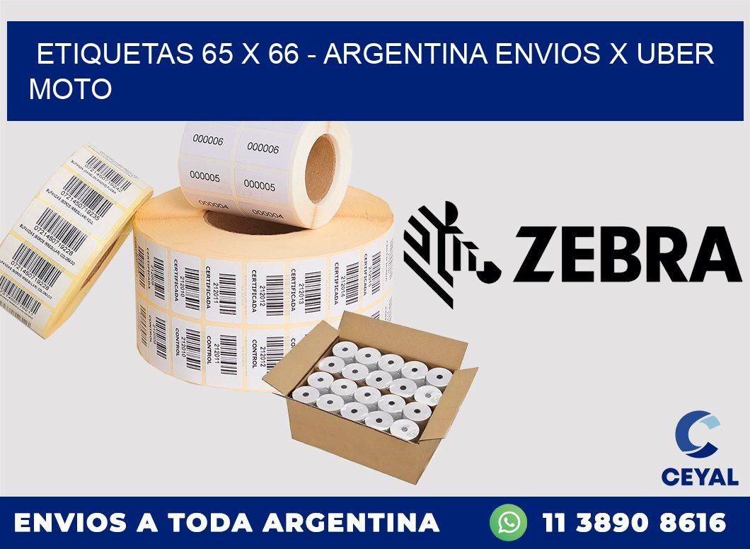 ETIQUETAS 65 x 66 – ARGENTINA ENVIOS X UBER MOTO