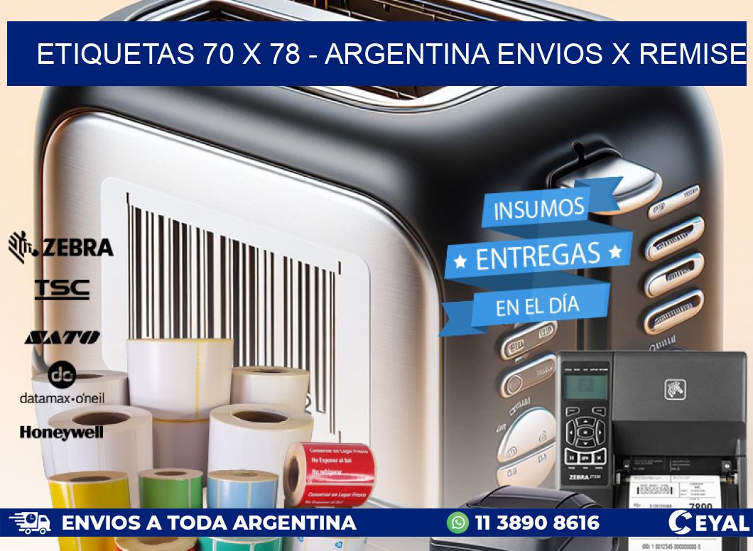 ETIQUETAS 70 x 78 - ARGENTINA ENVIOS X REMISE