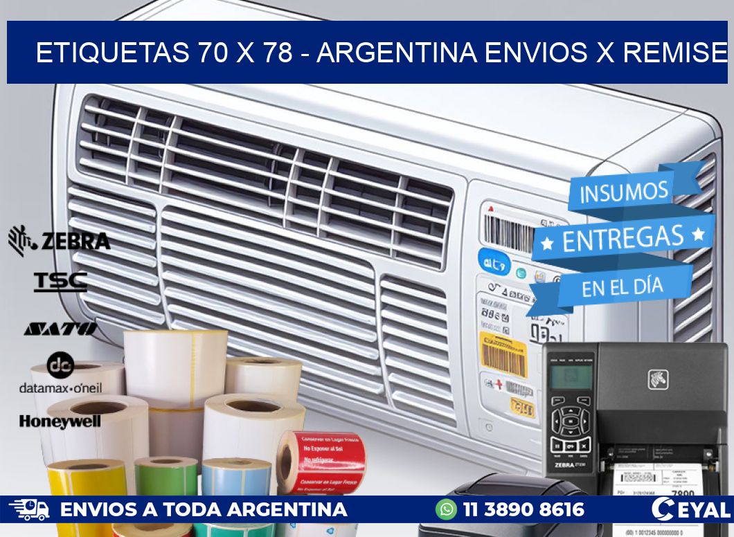 ETIQUETAS 70 x 78 - ARGENTINA ENVIOS X REMISE