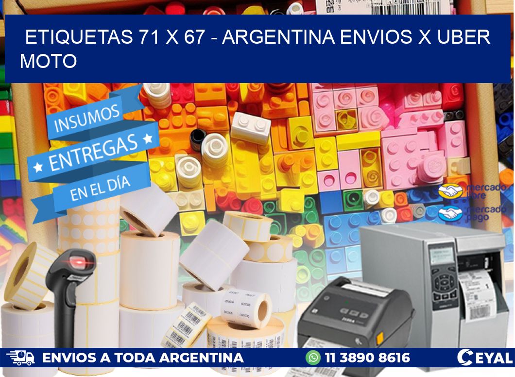 ETIQUETAS 71 x 67 – ARGENTINA ENVIOS X UBER MOTO