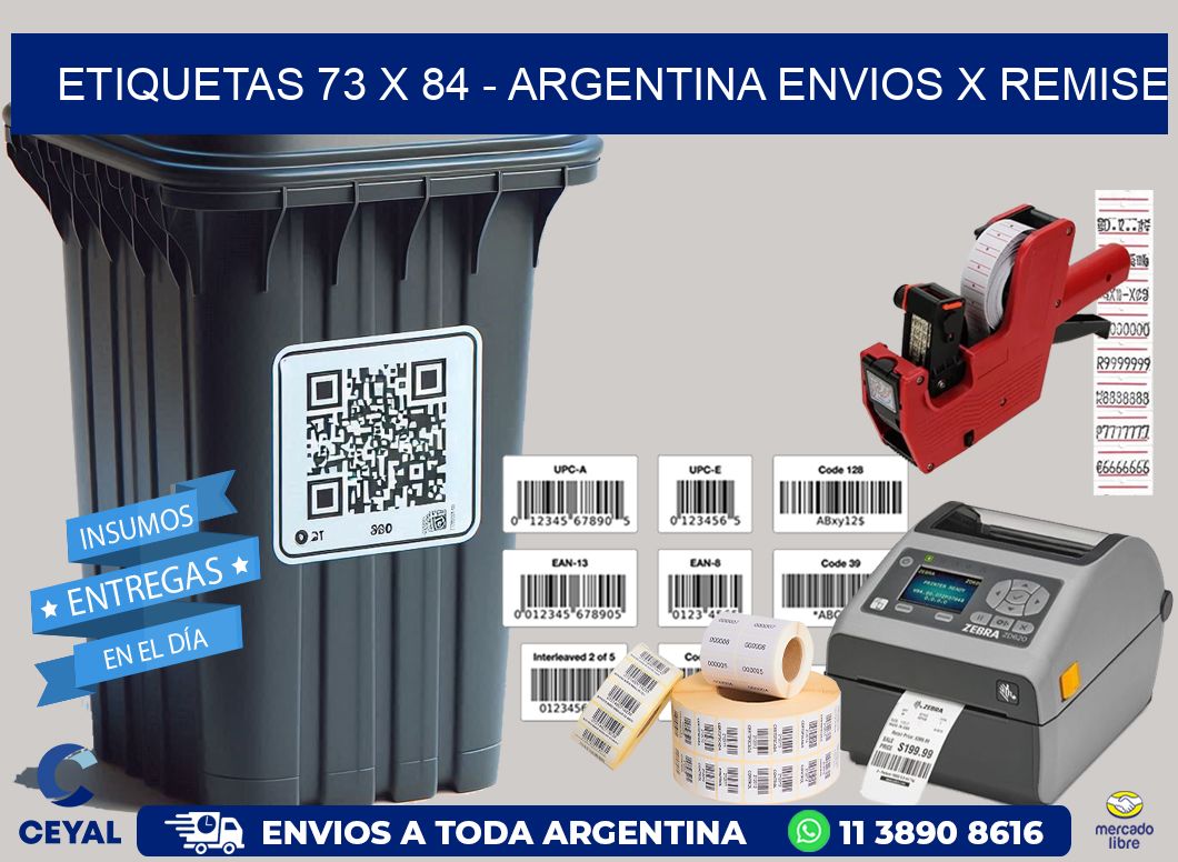 ETIQUETAS 73 x 84 – ARGENTINA ENVIOS X REMISE