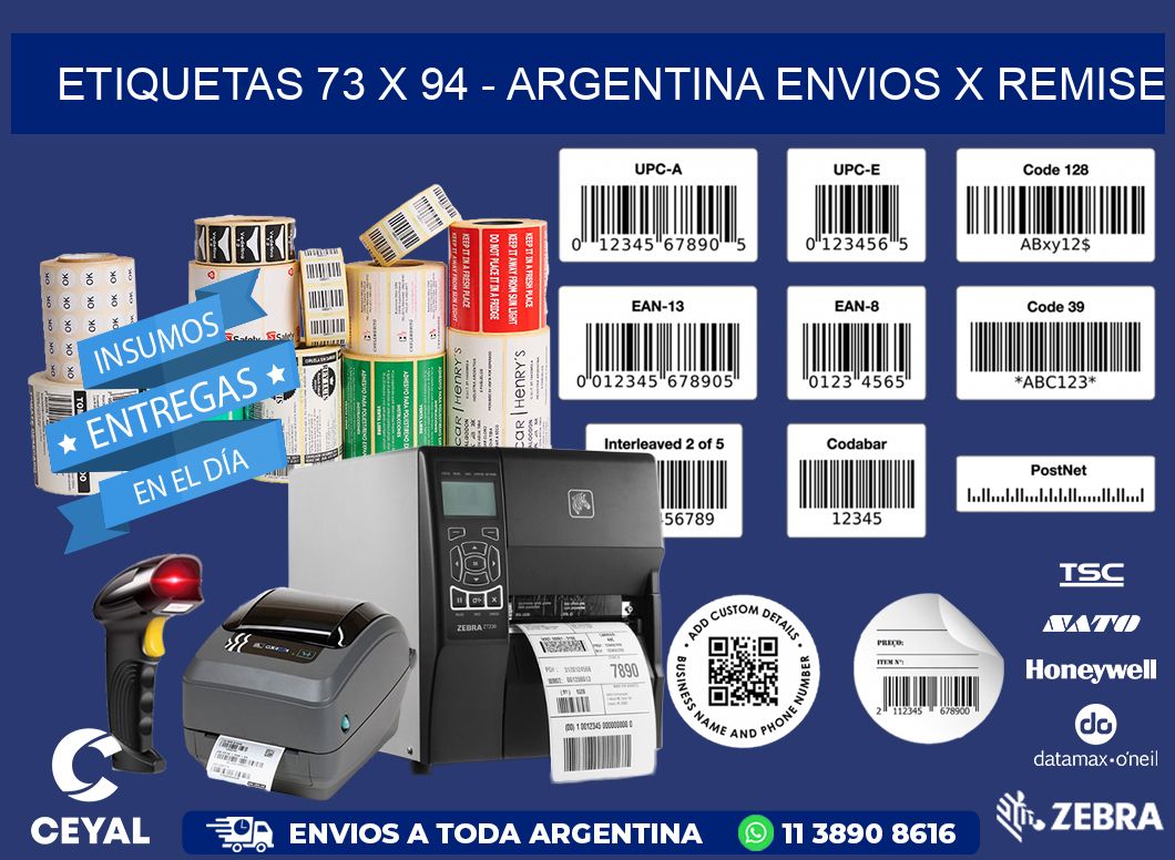 ETIQUETAS 73 x 94 - ARGENTINA ENVIOS X REMISE