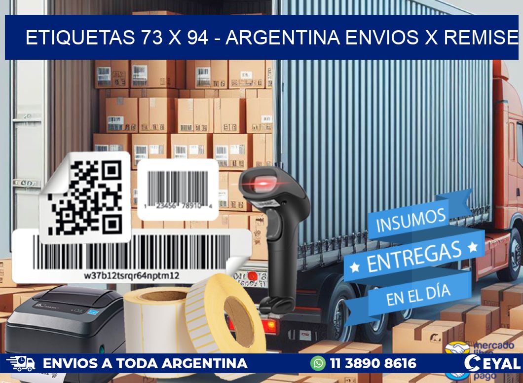 ETIQUETAS 73 x 94 - ARGENTINA ENVIOS X REMISE