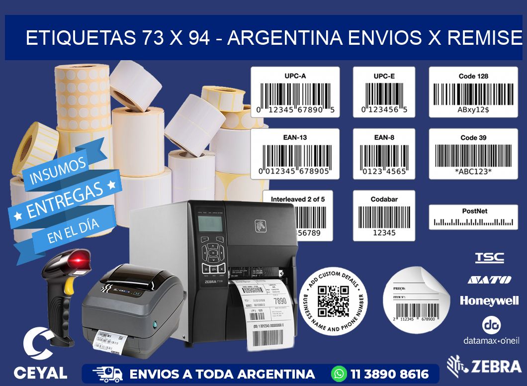 ETIQUETAS 73 x 94 - ARGENTINA ENVIOS X REMISE