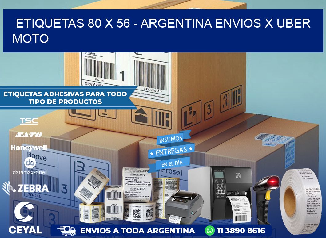 ETIQUETAS 80 x 56 – ARGENTINA ENVIOS X UBER MOTO