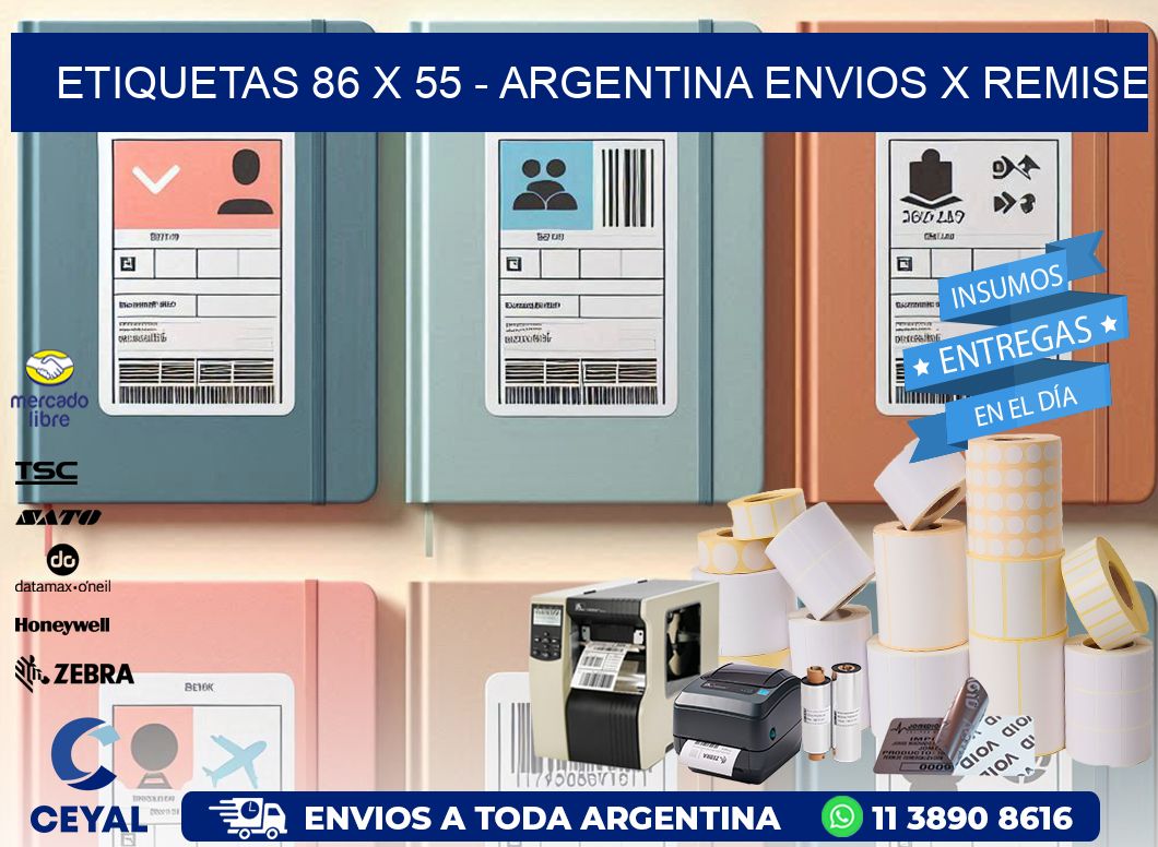 ETIQUETAS 86 x 55 - ARGENTINA ENVIOS X REMISE