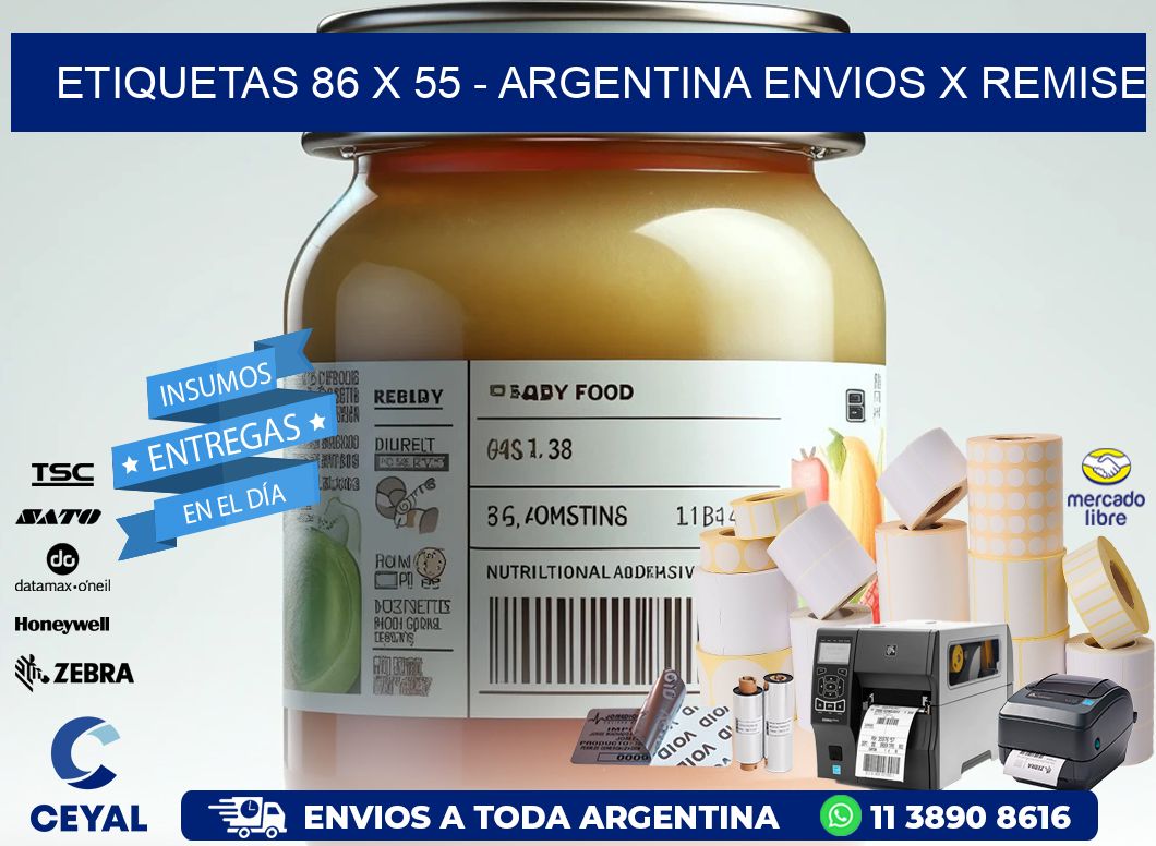 ETIQUETAS 86 x 55 - ARGENTINA ENVIOS X REMISE