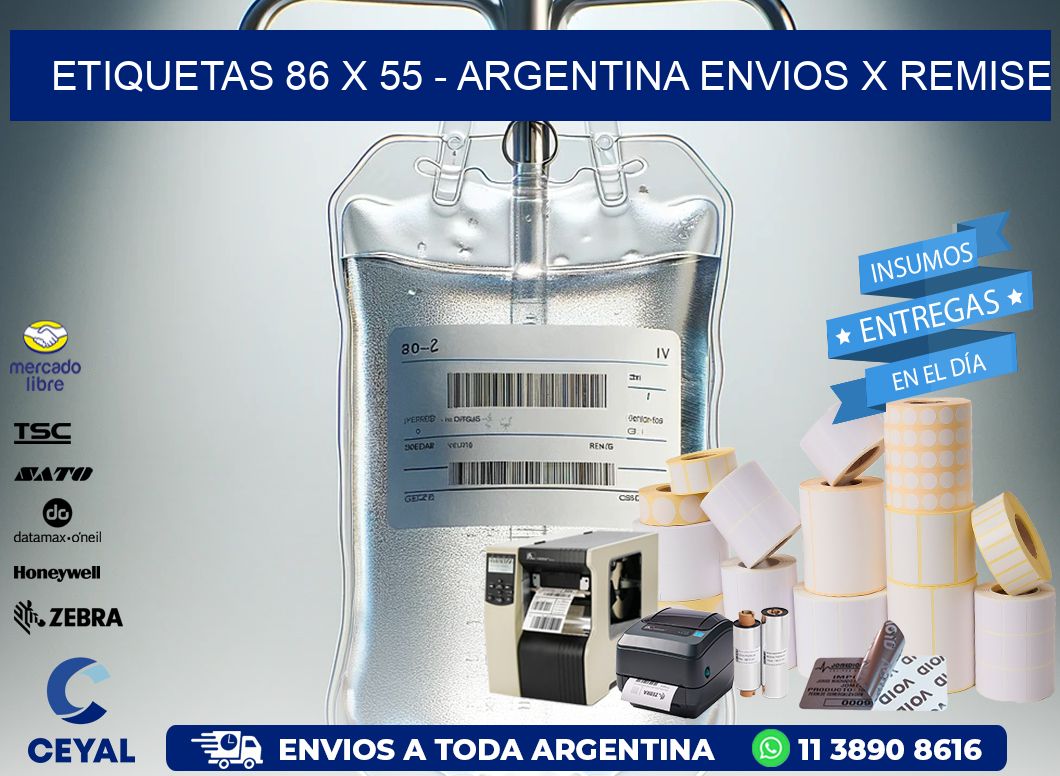 ETIQUETAS 86 x 55 – ARGENTINA ENVIOS X REMISE