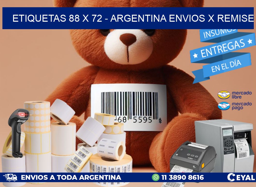 ETIQUETAS 88 x 72 - ARGENTINA ENVIOS X REMISE