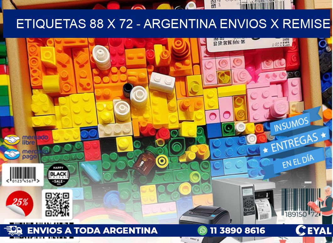 ETIQUETAS 88 x 72 – ARGENTINA ENVIOS X REMISE