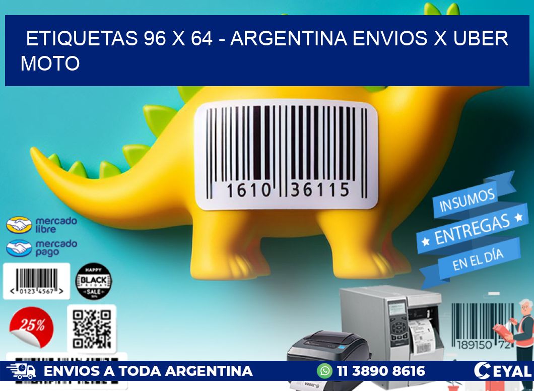 ETIQUETAS 96 x 64 – ARGENTINA ENVIOS X UBER MOTO