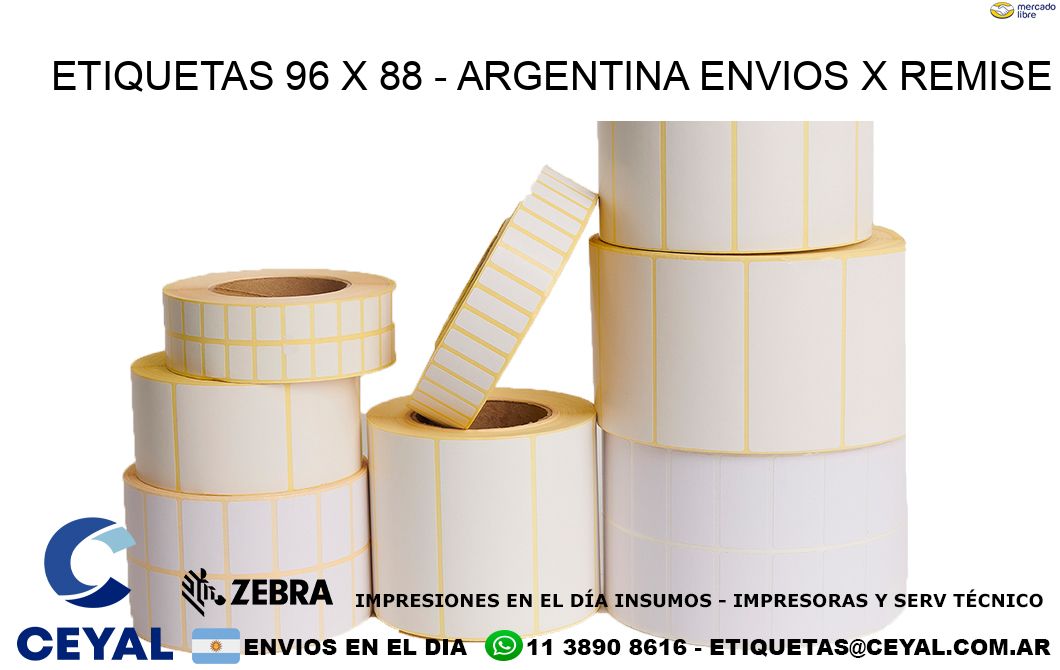 ETIQUETAS 96 x 88 - ARGENTINA ENVIOS X REMISE